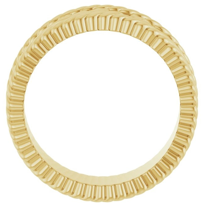 14K Yellow Gold Or Sterling Silver 7 mm Sculptural Band