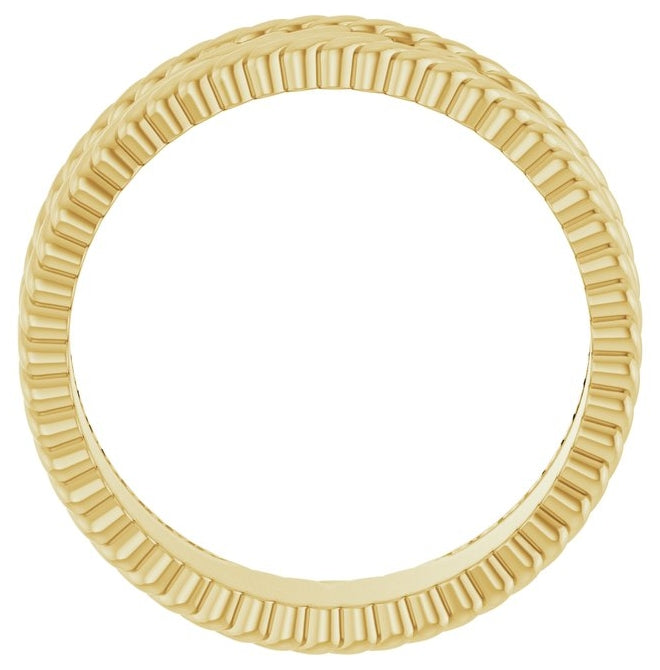 14K Yellow Gold Or Sterling Silver 7 mm Sculptural Band