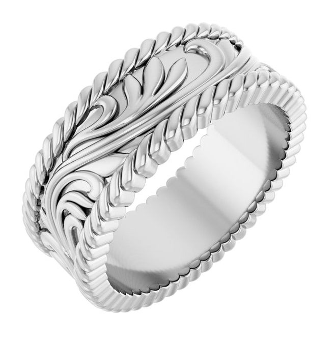 14K Yellow Gold Or Sterling Silver 7 mm Sculptural Band