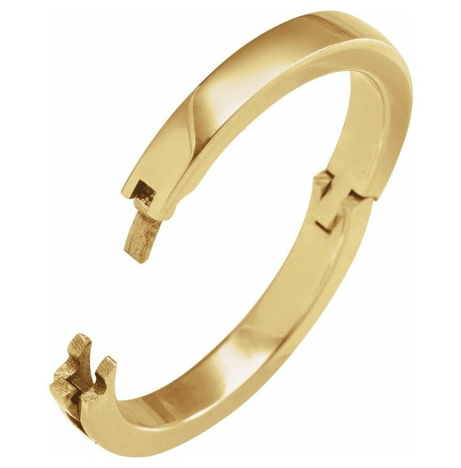 14K Yellow Gold 3 Mm 2.25 Mm Polished Cliq Adjustable Flat Band Size 9