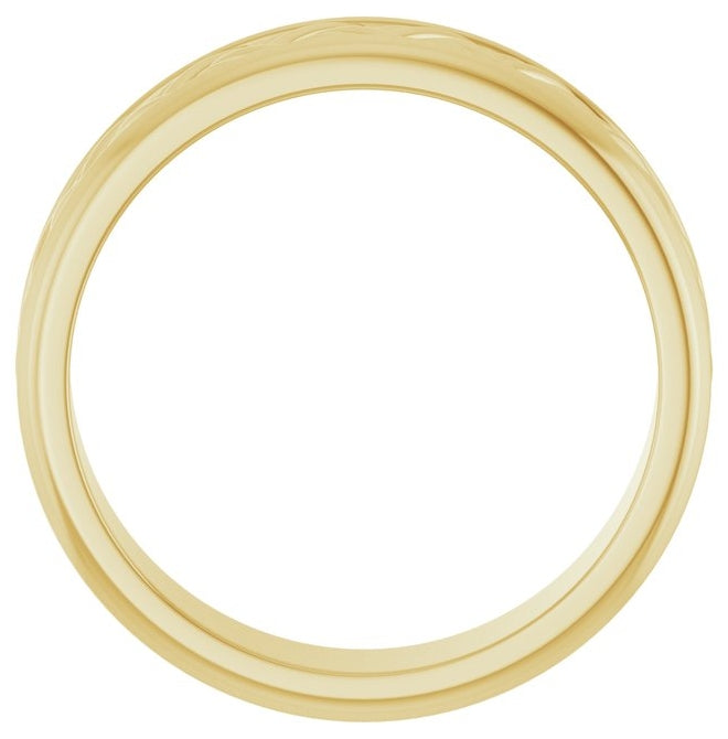 14K Yellow Or White Gold Or Sterling Silver 5.4 mm Woven-Design Flat Band
