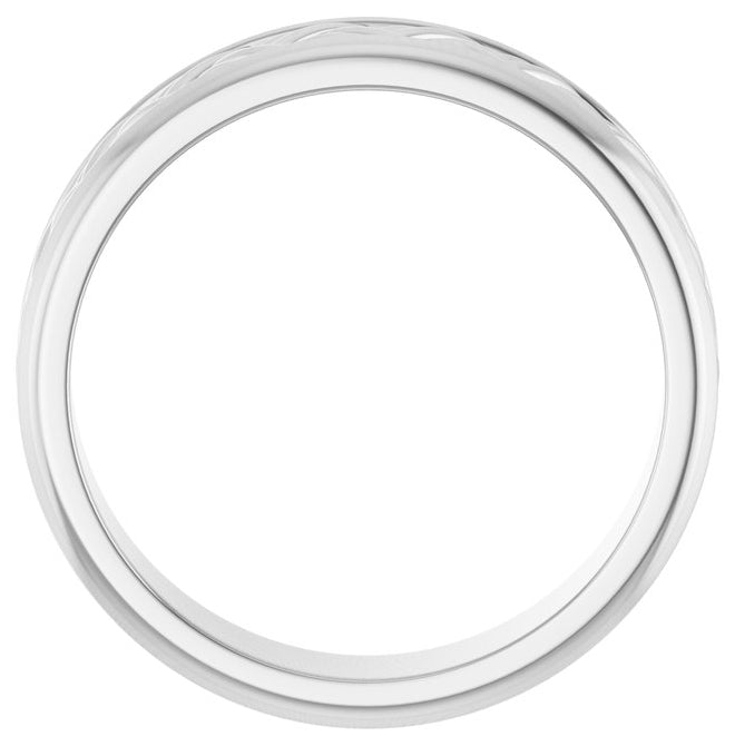 14K Yellow Or White Gold Or Sterling Silver 5.4 mm Woven-Design Flat Band