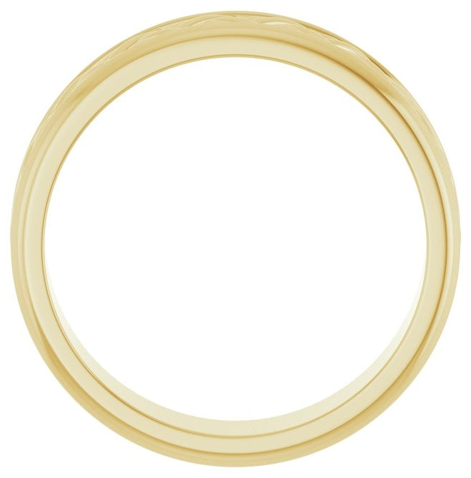 14K Yellow Or White Gold Or Sterling Silver 5.4 mm Woven-Design Flat Band