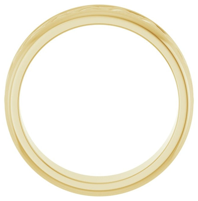 14K Yellow Or White Gold Or Sterling Silver 5.4 mm Woven-Design Flat Band