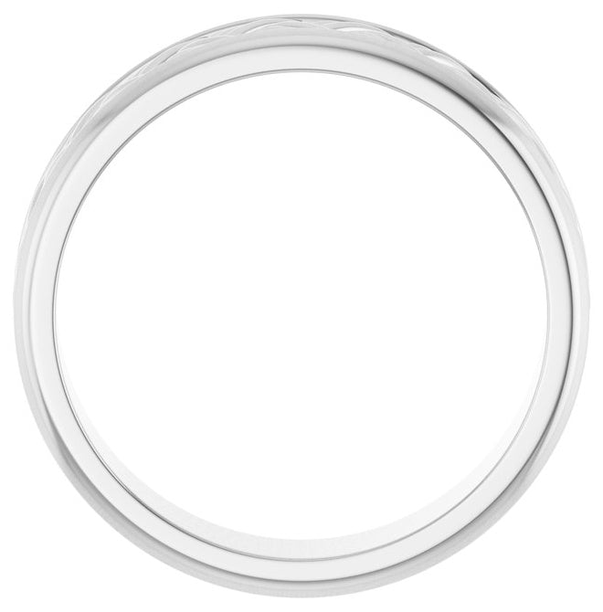 14K Yellow Or White Gold Or Sterling Silver 5.4 mm Woven-Design Flat Band