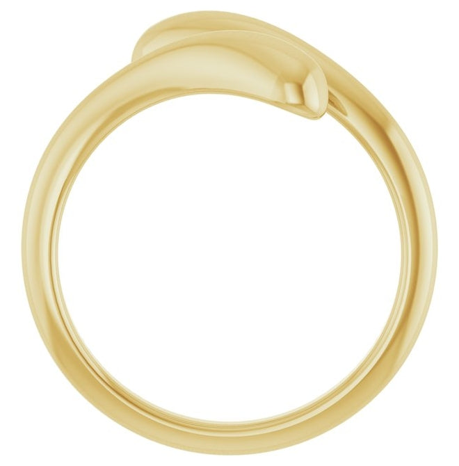 14K Yellow Or White Gold Dome Bypass Ring