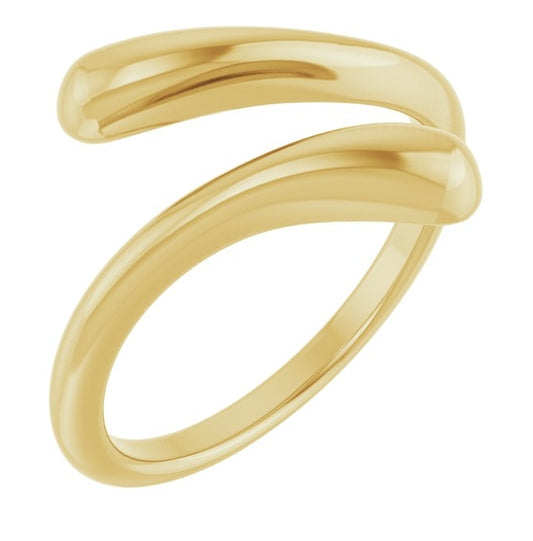 14K Yellow Or White Gold Dome Bypass Ring