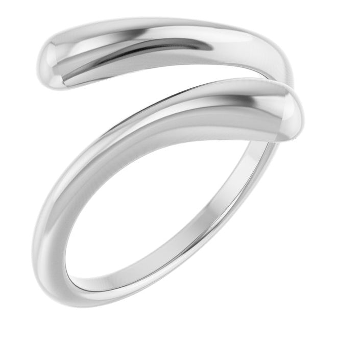 14K Yellow Or White Gold Dome Bypass Ring