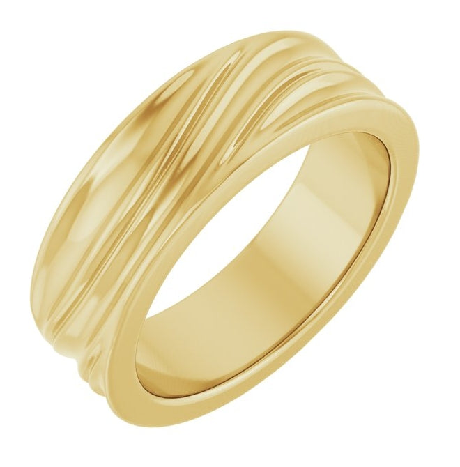 14K YellowOr White Or Rose Gold 6 mm Polished Textured Band