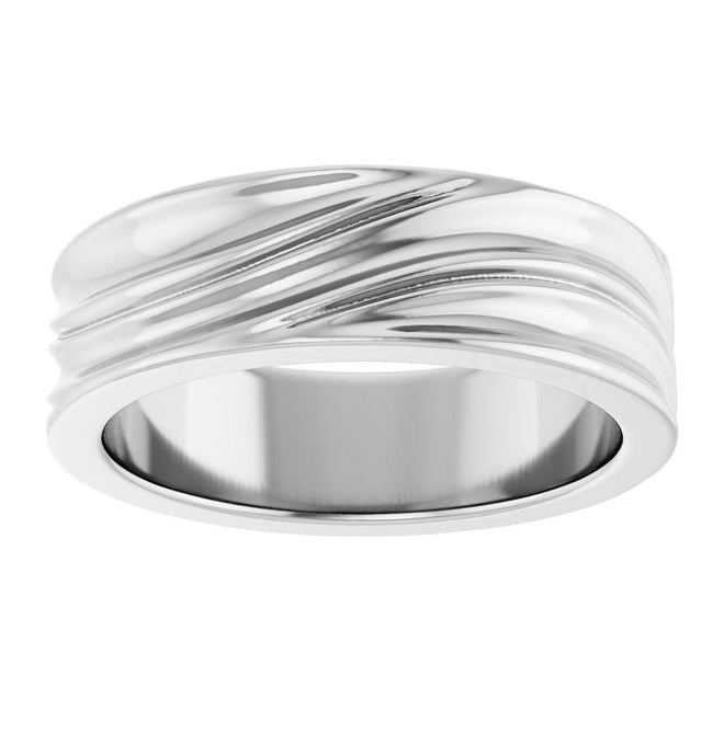 14K YellowOr White Or Rose Gold 6 mm Polished Textured Band