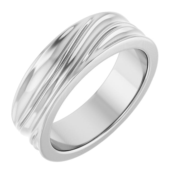 14K YellowOr White Or Rose Gold 6 mm Polished Textured Band