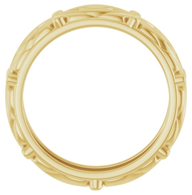 14K Yellow Gold 6.5 mm Sculptural Band