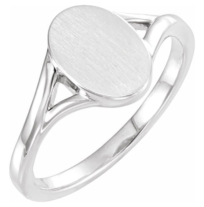 14K Yellow Gold Or Sterling Silver 11x7.5 mm Oval Signet Ring
