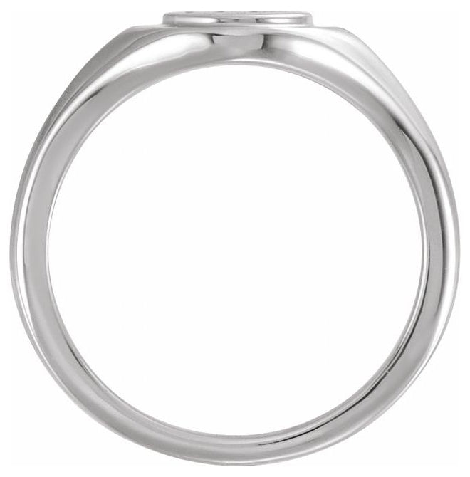 14K Yellow Gold Or Sterling Silver 7 X 7 Mm Brush Polished Knife Edge Signet Ring Size 7