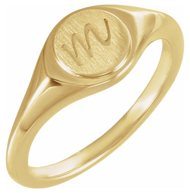 14K Yellow Gold Or Sterling Silver 7 X 7 Mm Brush Polished Knife Edge Signet Ring Size 7