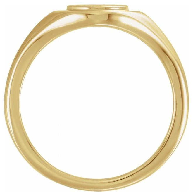 14K Yellow Gold Or Sterling Silver 7 X 7 Mm Brush Polished Knife Edge Signet Ring Size 7