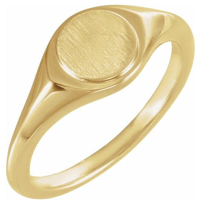 14K Yellow Gold Or Sterling Silver 7 X 7 Mm Brush Polished Knife Edge Signet Ring Size 7