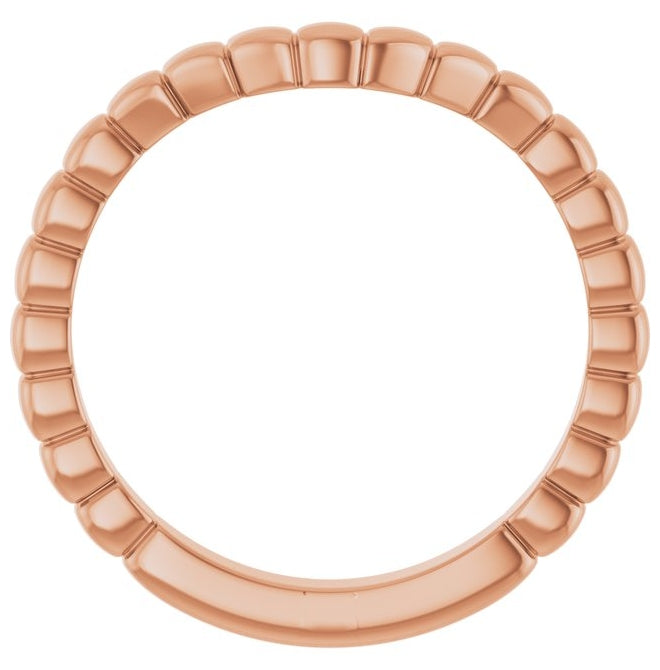 14K Yellow Or White Or Rose Gold Fluted Contour Band Size 7
