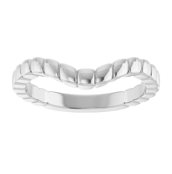 14K Yellow Or White Or Rose Gold Fluted Contour Band Size 7