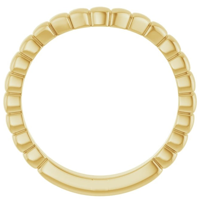 14K Yellow Or White Or Rose Gold Fluted Contour Band Size 7