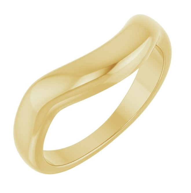 14K Yellow Or White Gold Polished Contour Band