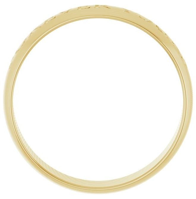 14K Yellow Gold 5 Mm Ultra-Lightweight Forever Yours Engraved Band Size 10