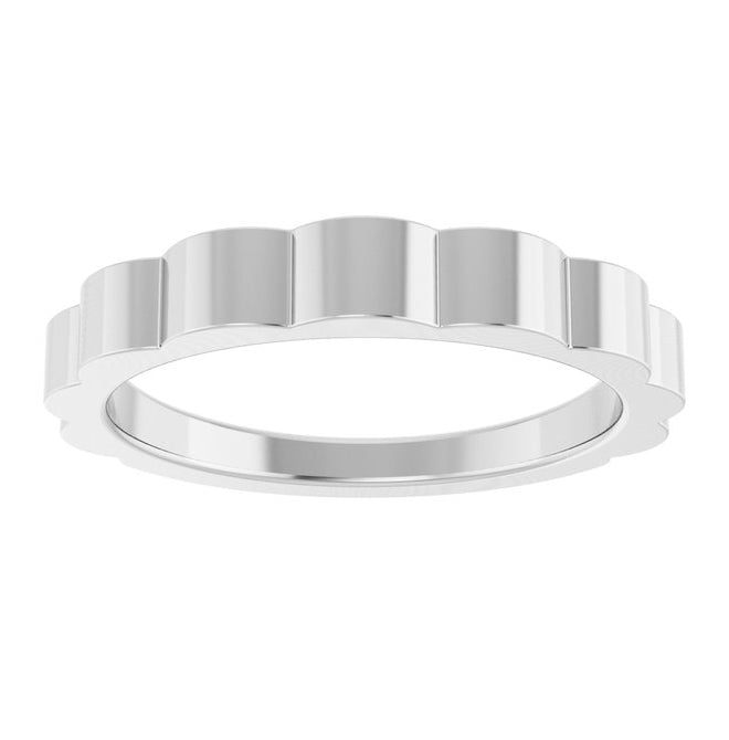 14K Yellow Gold Or Sterling Silver 3 mm Grooved Tapered Band Size 7