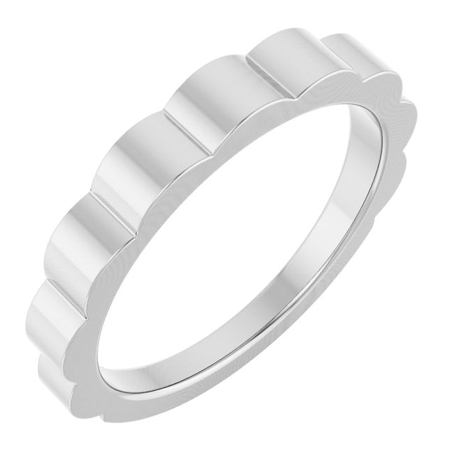 14K Yellow Gold Or Sterling Silver 3 mm Grooved Tapered Band Size 7
