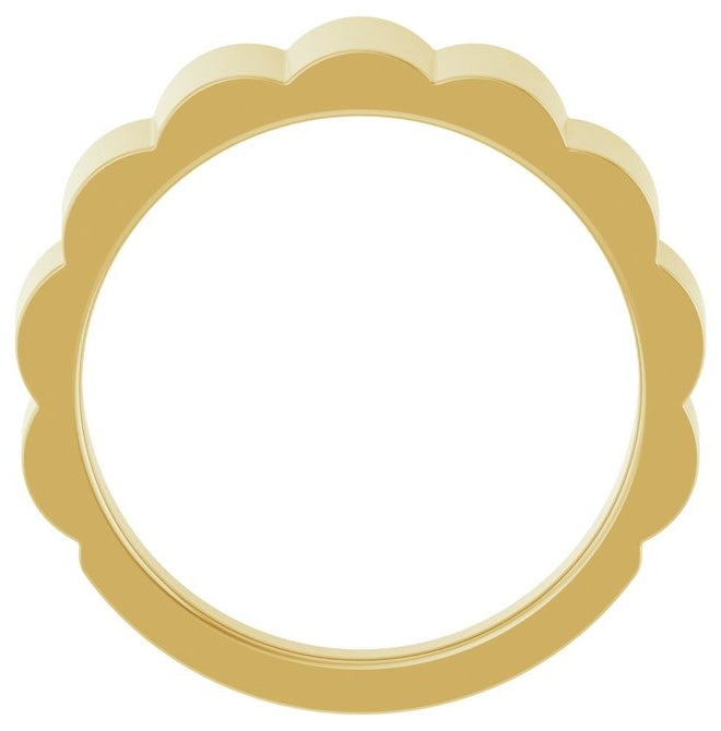 14K Yellow Gold 7 mm Grooved Tapered Band Size 7