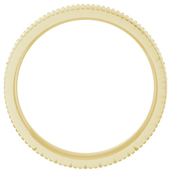 14K Yellow Gold 4 mm Grooved Flat Band
