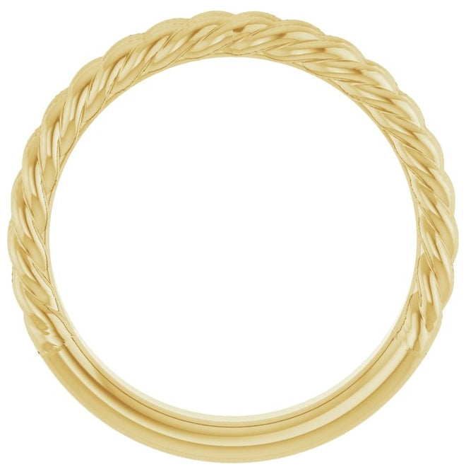 14K Yellow Gold 3.5 Mm Polished Rope Band Size 7