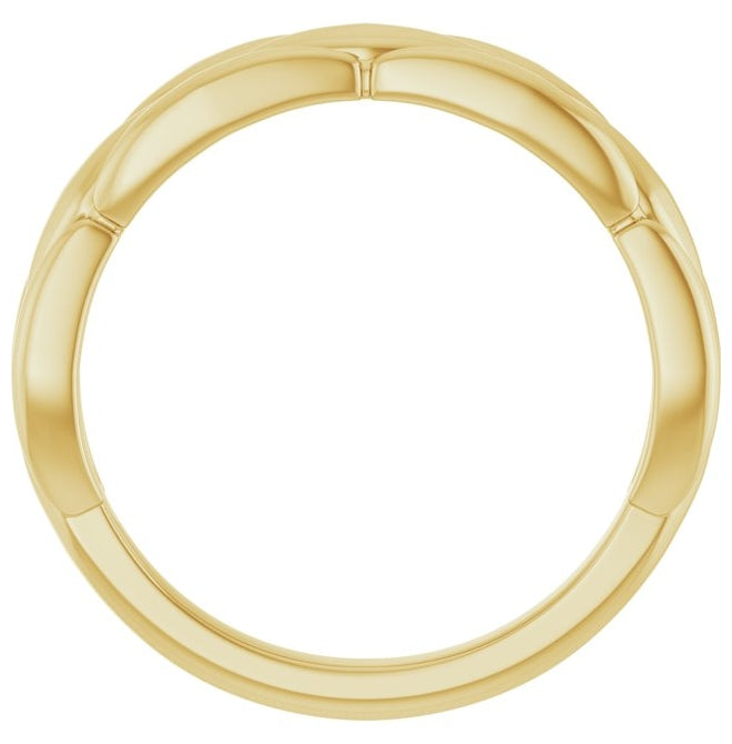 14K Yellow Gold 4 Mm Polished Grooved Band Size 7