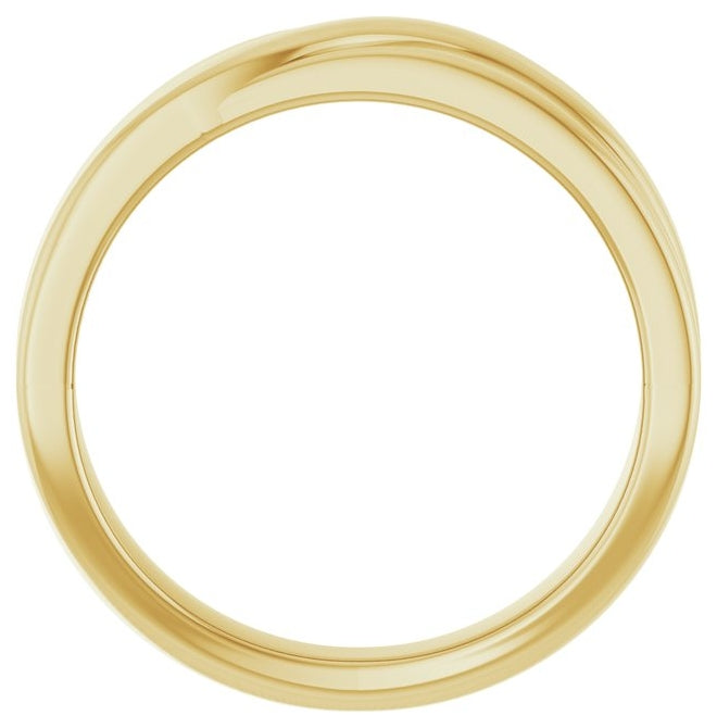 14K Yellow Gold 5 Mm Polished Criss-Cross Band Size 7