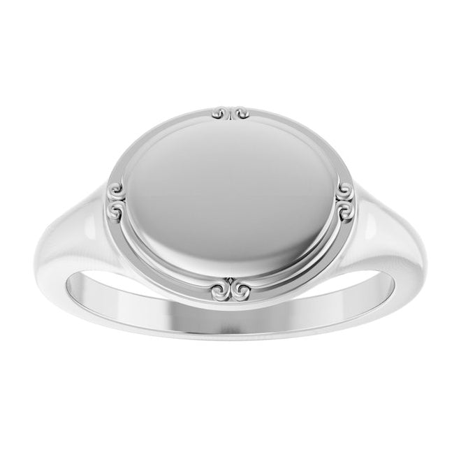 14K Yellow Or White Gold 10 X 8 Mm Polished Vintage Signet Ring