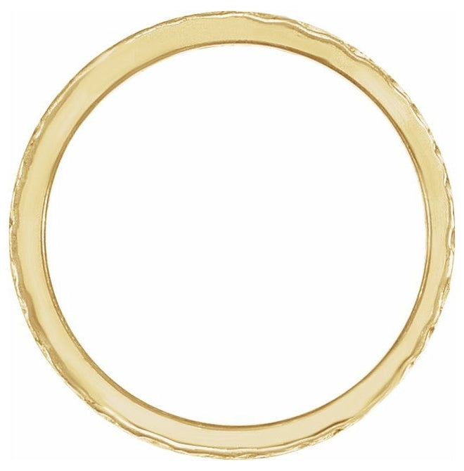 14K Yellow Gold Polished Wheat Pattern Flat Band Size 6