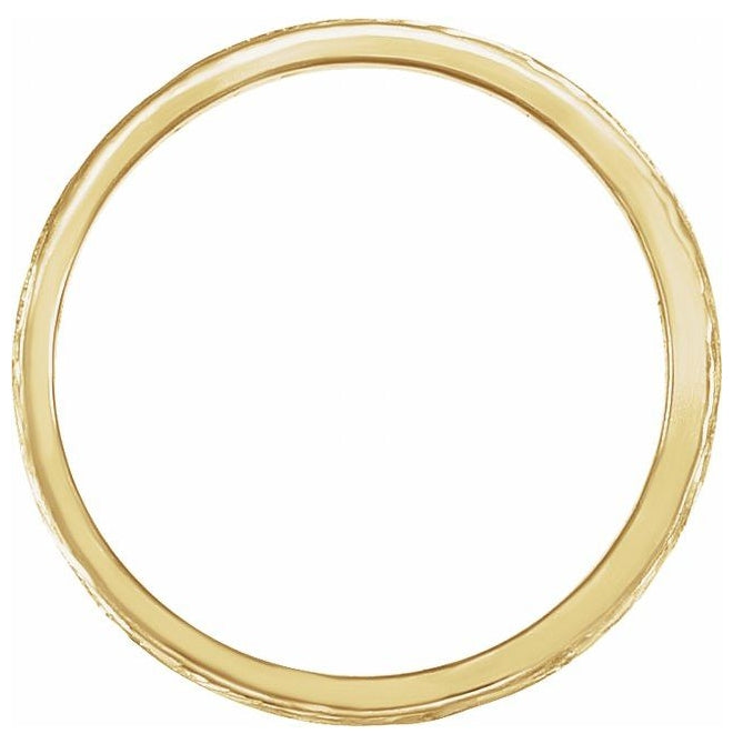 14K Yellow Gold Polished Vintage-Inspired Flat Band Size 6