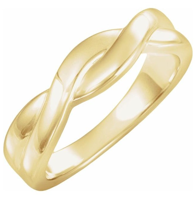 14K Yellow Gold Polished Twisted Band Size 7