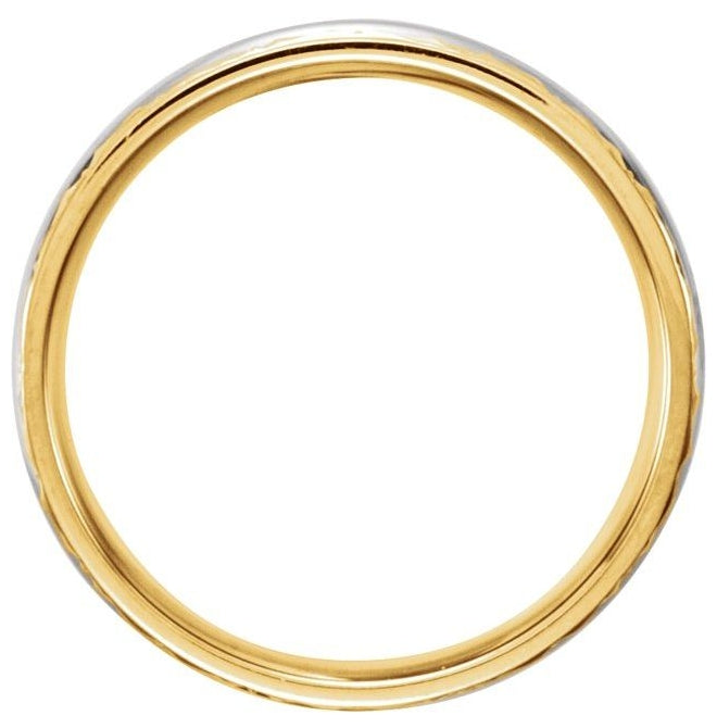 14K Yellow Or White Or Two Tone Gold 6 mm Design-Engraved Comfort-Fit Band