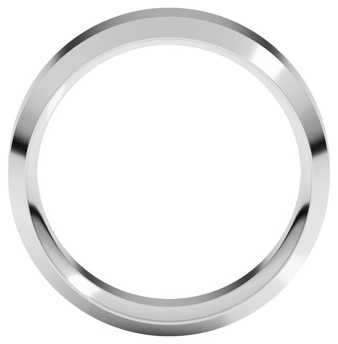 14K White Gold Or Platinum 8 Mm Beveled-Edge Comfort-Fit Flat Band, Size 9.5