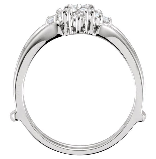 14K White Gold Round 1.7 Mm Polished 1/4 Ctw Lab-Grown Diamond Ring Guard, Size 6