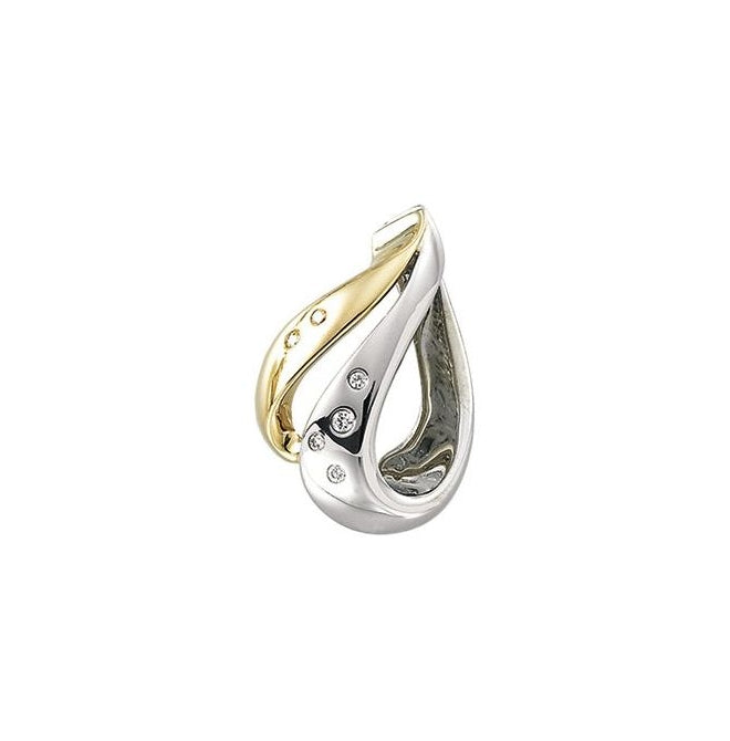 14K White/Yellow Gold Round 1.8Mm I1, G-H Polished .08 Ctw Natural Diamond Slide Pendant