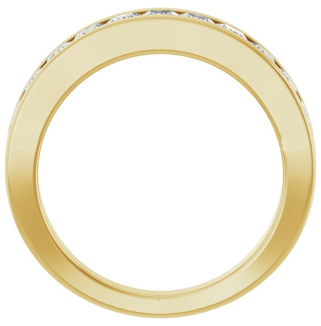 14K Yellow Or White Gold 1 CTW Lab-Grown Diamond Channel-Set Anniversary Band Size 7