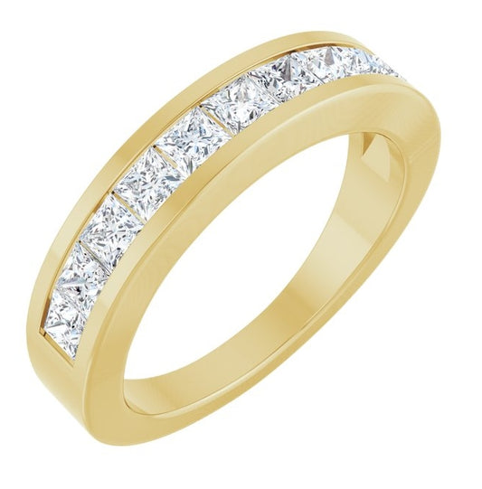 14K Yellow Or White Gold 1 CTW Lab-Grown Diamond Channel-Set Anniversary Band Size 7