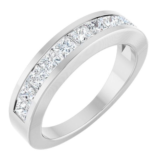 14K Yellow Or White Gold 1 CTW Lab-Grown Diamond Channel-Set Anniversary Band Size 7