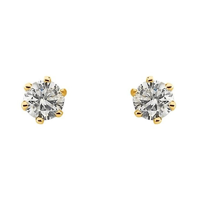 14K Yellow Gold 1/2 CTW Natural Diamond Stud Earrings