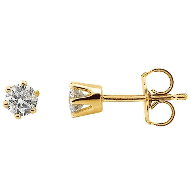 14K Yellow Gold 1/2 CTW Natural Diamond Stud Earrings