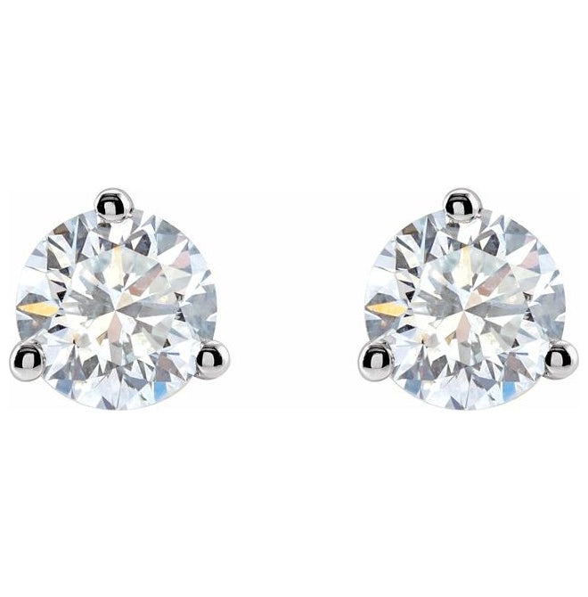 14K White Gold 1/2 CT Lab-Grown Diamond Stud Earrings