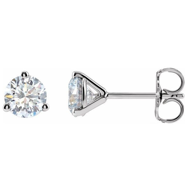 14K White Gold 1/2 CT Lab-Grown Diamond Stud Earrings