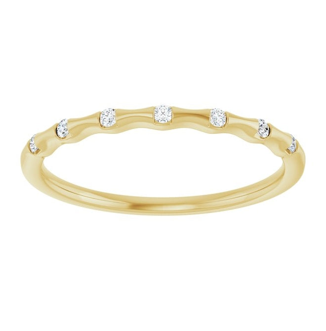 14K Yellow Or White Or Rose Gold Round 1.3 Mm Polished .07 Ctw Lab-Grown Diamond Stackable Ring Size 7