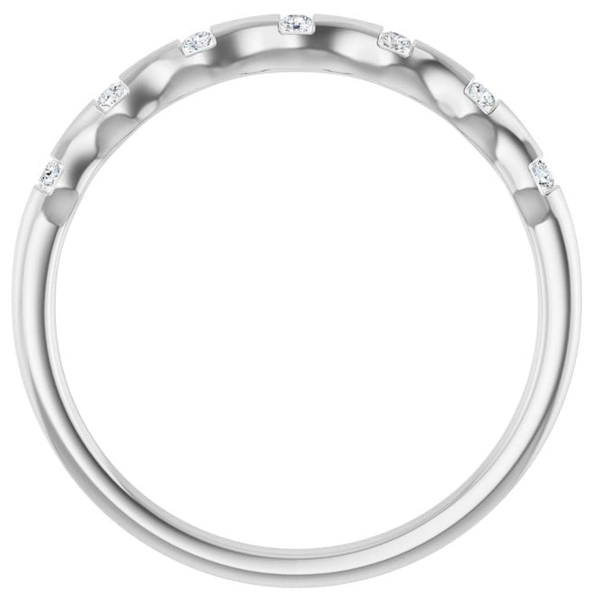 14K Yellow Or White Or Rose Gold Round 1.3 Mm Polished .07 Ctw Lab-Grown Diamond Stackable Ring Size 7